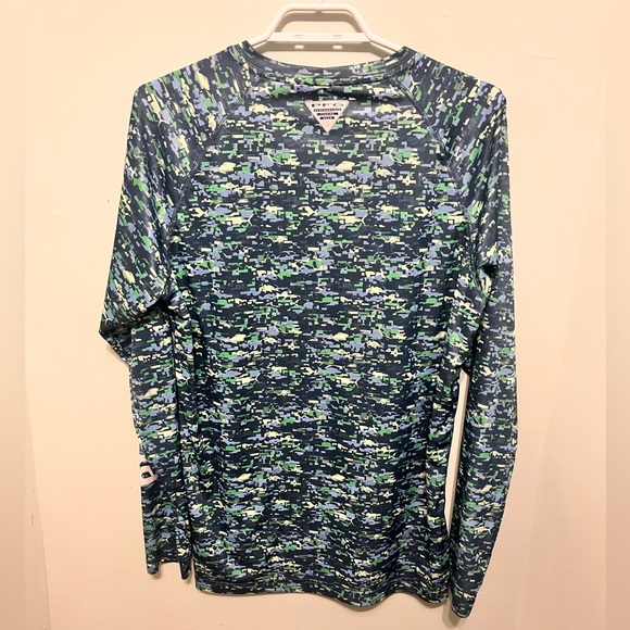 Columbia PFG - Men’s Small -Blue / Green - Camo /Fish-print Long-sleeve Shirt - - Picture 11 of 12